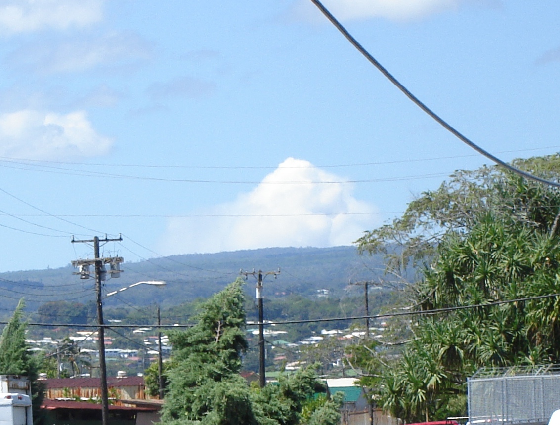 Eruption over Hilo, Hawaii